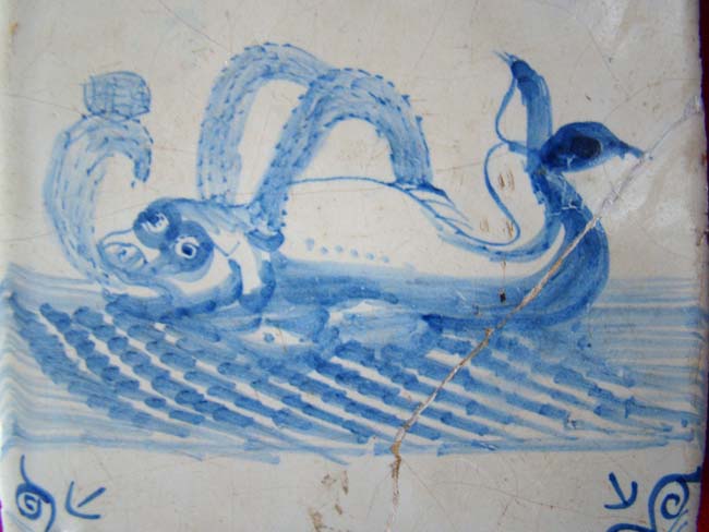 A 17th century Dutch Delft tile circa 1650